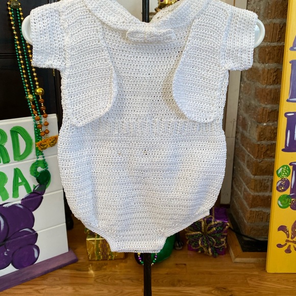Vintage Infant Boys hand crocheted Romper 0-6M - Picture 4 of 8